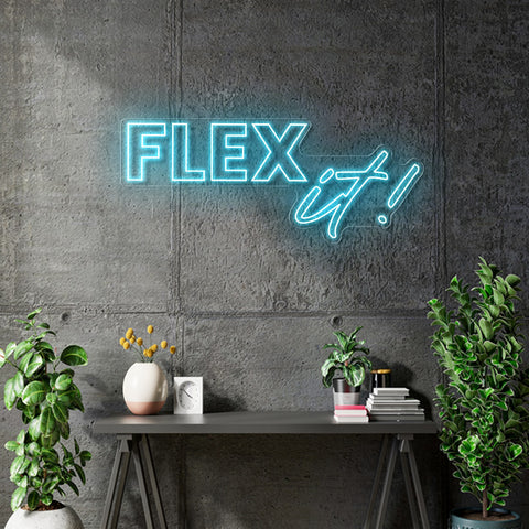 Custom neon -  FLEX IT - Size:  180 x 74cm  - Light Blue - incl Shipping and 2yrs Warranty