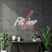 Custom Neon | FITLINE  Size:100 x 76cm - White and Red -  incl Delivery, VAT and 2yrs Warranty