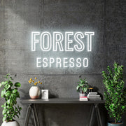 Custom Neon for Blane - FOREST ESPRESSO - White - 50x29cm - Remote dimmer and Delivery