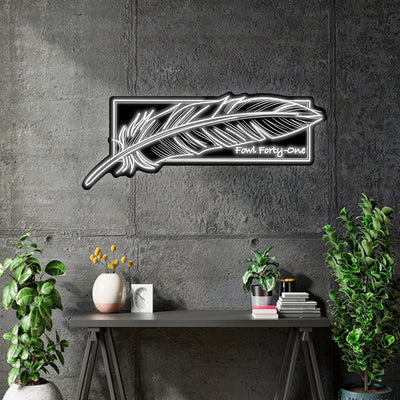 Custom neon -  Fowl Forty-One   - Size:  36inch x 14inch  - White on Glossy Black Acrylic -  incl Shipping and 2yrs Warranty