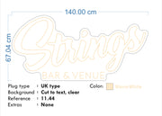Custom Neon - Strings 2 signs -  Size 140x67cm -Size 100x47cm - Warm White - OUTDOOR and Indoor Waterproof- dimmer and Delivery included