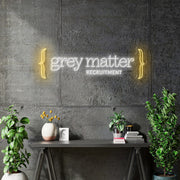 Custom Neon |  Grey Matter  Recruitment -  Size: 3ft x 0.92ft - White and Warm white Neon -  incl Shipping , and 2yrs Warranty