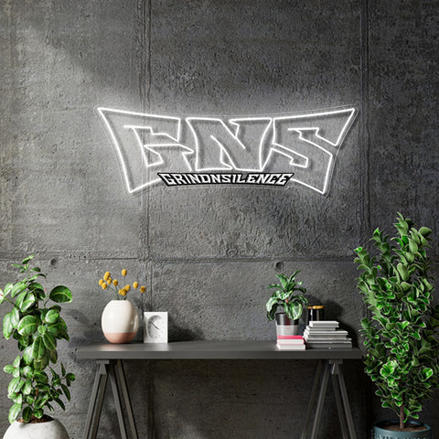 Custom Neon -  GNS - White - 80 x 30cm - INDOOR  - Remote dimmer and Delivery (2yrs Warranty)