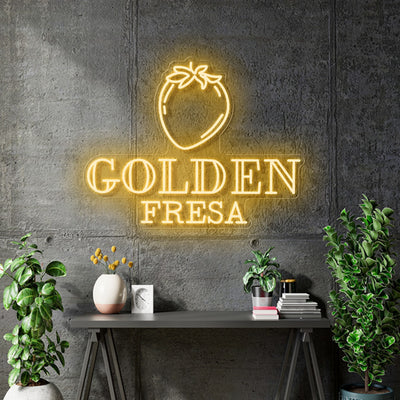 Custom Neon - Golden Fresa - 24x18inch -  -Gold - dimmer and delivery