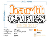 Custom Neon - Hartt Cakes - Orange White and Warm white - 20nch x 11inch - indoor Signs - Free Delivery and Remote Controls