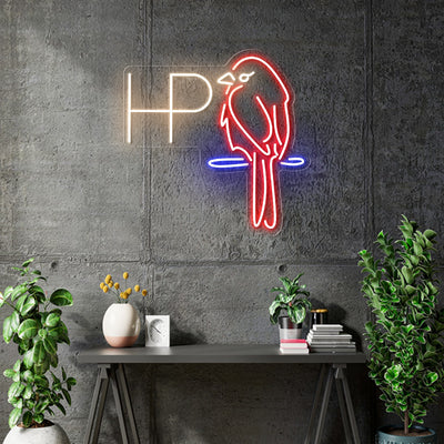 Custom Neon -  HP - Warm White Red and Blue - Size: 50cm x 50cm  - indoor Sign (2yrs Warranty)