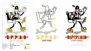 Custom Neons - Happyland Tattoo - 120cm x 78cm - White, Yellow, Orange - indoor Sign (2yrs Warranty)