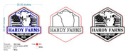 Custom Neon  - Hardy Farms Neon Sign -  White and  Red - Size: 30 x 30 inch - indoor Sign (2yrs Warranty)