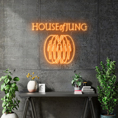 Custom Neon  -  House of Jung -  Orange - Size: 100cm x 73cm  - indoor Sign (2yrs Warranty)
