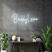 Custom Neon - Buddy Love -  Cool White 43"x18" (4ft) - clear backing -  Delivery and Remote