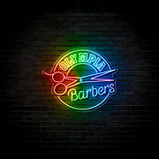 Custom Neon -  Olympia Barbers  - RGB Multicolour - 100cm x 85cm - INDOOR  - Remote dimmer and Delivery (2yrs Warranty)