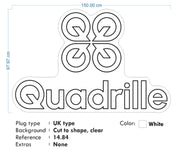 Custom Neon - Quadrille - Cool White - 150cm x 97cm -  Delivery and Remote