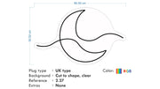 Custom Neon - Moon (logo) for Lone Collectivr  - RGB Neon - 80cm x 50cm - indoor Signs (2yr Warranty)