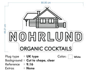 Custom Neon - Nohrlund Organic Cocktails - 80x49cm - White LED Neon - Free Delivery and Remote+ Battery