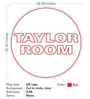 Custom Neon - Taylor Room -  RED neon- 36inch (90cm x 90cm) - indoor Sign (2yrs Warranty)