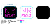 Custom Neon -  (2 units) NR Podcast -  Light Blue And Pink - 12 inch - Glossy black acrylic- indoor Sign (2yrs Warranty)