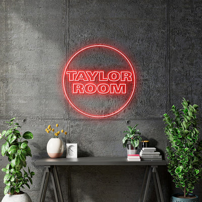 Custom Neon - Taylor Room -  RED neon- 36inch (90cm x 90cm) - indoor Sign (2yrs Warranty)