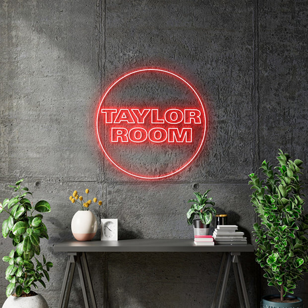 Custom Neon - Taylor Room -  RED neon- 36inch (90cm x 90cm) - indoor Sign (2yrs Warranty)
