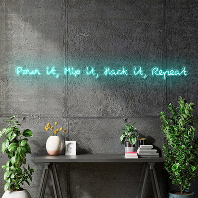 Pour it, Mix it, Hack it, Repeat - Size: 205cm x 16cm - TEAL - incl Shipping and 2yrs Warranty