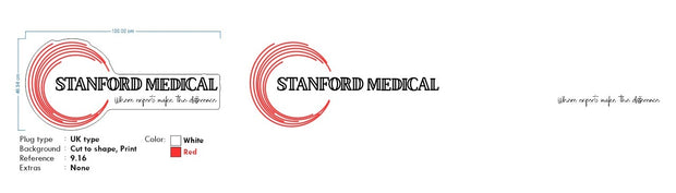 Custom Neon - Stanford Medical Logo neon - Neon white and Red - 100x 47cm - indoor Sign