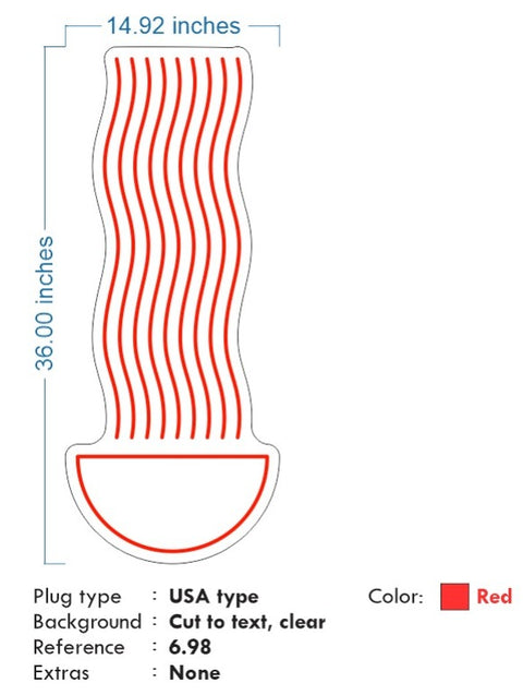 Custom Neon for Riley - Night Ramen icon - 36 x 14inch (3ft) Red neon  - Delivery and Dimmer included