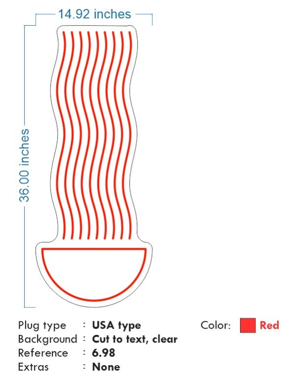 Custom Neon for Riley - Night Ramen icon - 36 x 14inch (3ft) Red neon  - Delivery and Dimmer included