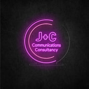 Custom neon -  J + C - Size: 24 x 24 inch - Pink and hot pink - incl Shipping and 2yrs Warranty