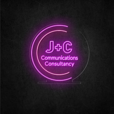 Custom neon -  J + C - Size: 24 x 24 inch - Pink and hot pink - incl Shipping and 2yrs Warranty
