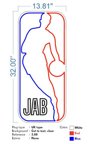 Custom Neon - Jab - 32x13inch - blue red and white - dimmer and delivery