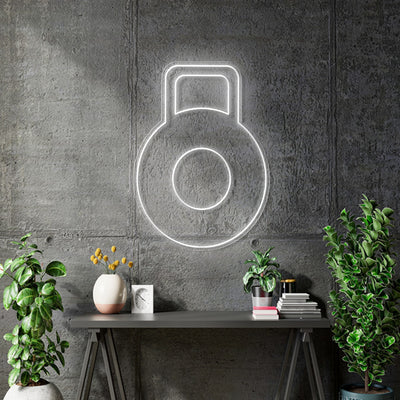 Custom Neon -  Kettle Bell - White - Size: 54 x 41inch  - indoor Sign