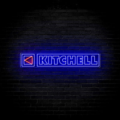 Custom Neon -  Kitchell  - Blue and Red- 36 x 6inch - INDOOR  - Remote dimmer and Delivery - 2yr Warranty