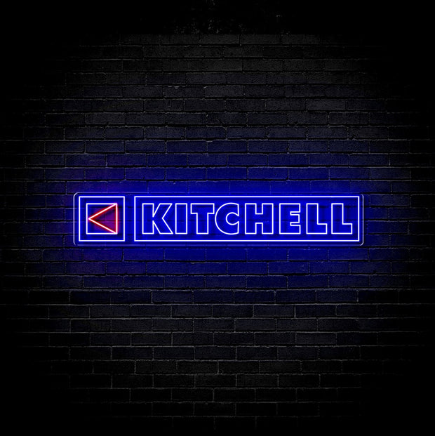 Custom Neon -  Kitchell  - Blue and Red- 36 x 6inch - INDOOR  - Remote dimmer and Delivery - 2yr Warranty
