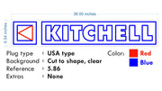 Custom Neon -  Kitchell  - Blue and Red- 36 x 6inch - INDOOR  - Remote dimmer and Delivery - 2yr Warranty