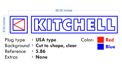 Custom Neon -  Kitchell  - Blue and Red- 36 x 6inch - INDOOR  - Remote dimmer and Delivery - 2yr Warranty