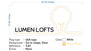 Custom Neon - LUMEN LOFTS -  White Warm White neon- 30x 12inch - indoor Signs