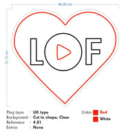 Custom Neon  -  LOF  - Size: 80cm x 72cm  - indoor Sign (2yrs Warranty)