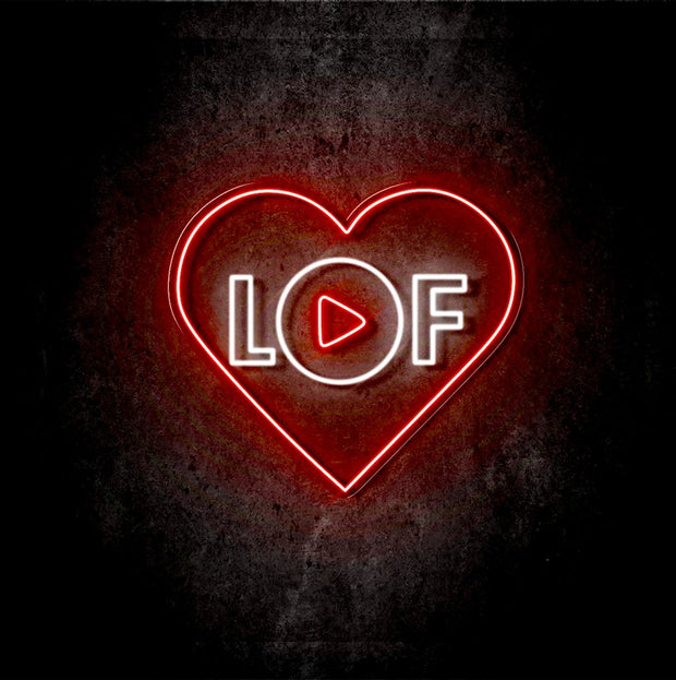 Custom Neon  -  LOF  - Size: 80cm x 72cm  - indoor Sign (2yrs Warranty)