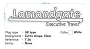 Custom neon - LOMONDGATE Executive Travel -  100cm x 27cm - White neon  -  incl Shipping and 2yrs Warranty