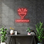 Custom Neon | Lead Gen Hubs -  23 x 22inch  - Red -  incl Shipping , and 2yrs Warranty