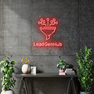 Custom Neon | Lead Gen Hubs -  23 x 22inch  - Red -  incl Shipping , and 2yrs Warranty