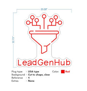 Custom Neon | Lead Gen Hubs -  23 x 22inch  - Red -  incl Shipping , and 2yrs Warranty