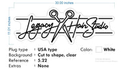 Custom Neon - Legacy Hair Studio  - White - 30x11inches - indoor Sign