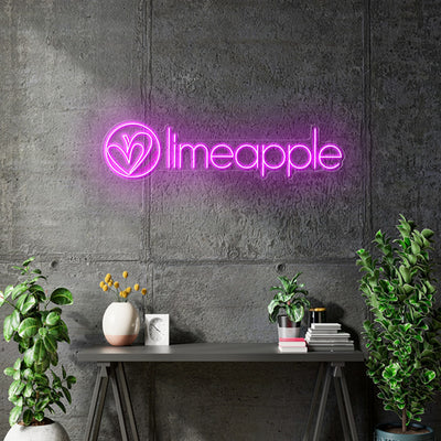 Custom Neon  - LIMEAPPLE - Pink - Size: 36 x 9 inch - indoor Sign (2yrs Warranty)