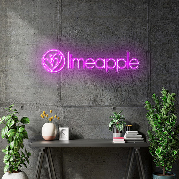 Custom Neon  - LIMEAPPLE - Pink - Size: 36 x 9 inch - indoor Sign (2yrs Warranty)