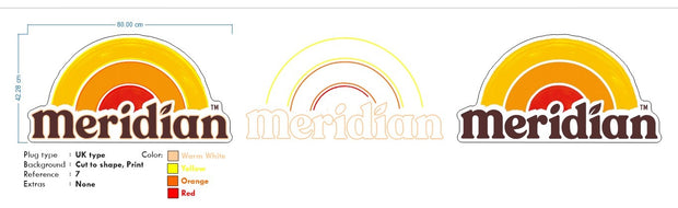 Custom Neon | Meridian Neon sign x 2 units  -  600mm x 422mm  - Red, Orange, Yellow and Warm white -  incl Shipping , and 2yrs Warranty