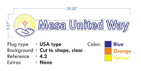 Custom neon - Mesa United Way | Azura  -  incl Shipping and 2yrs Warranty