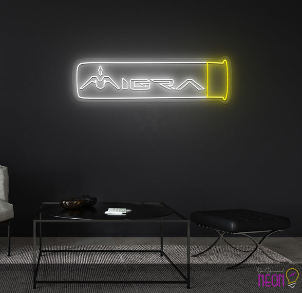 Custom neon - MIGRA - 86inch by 26inch  -  incl Shipping and 2yrs Warranty