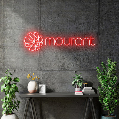 Custom Neon - Mourant - RED - 47 x 13inch - indoor Sign (2yrs Warranty)