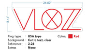 Custom neon -  VLOZZ - Size: 24 x8 inch -  RED  - incl Shipping and 2yrs Warranty