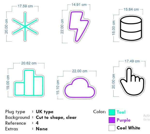 Custom Neon - Lightdash Icons as per mock up   - Delivery and Dimmer included